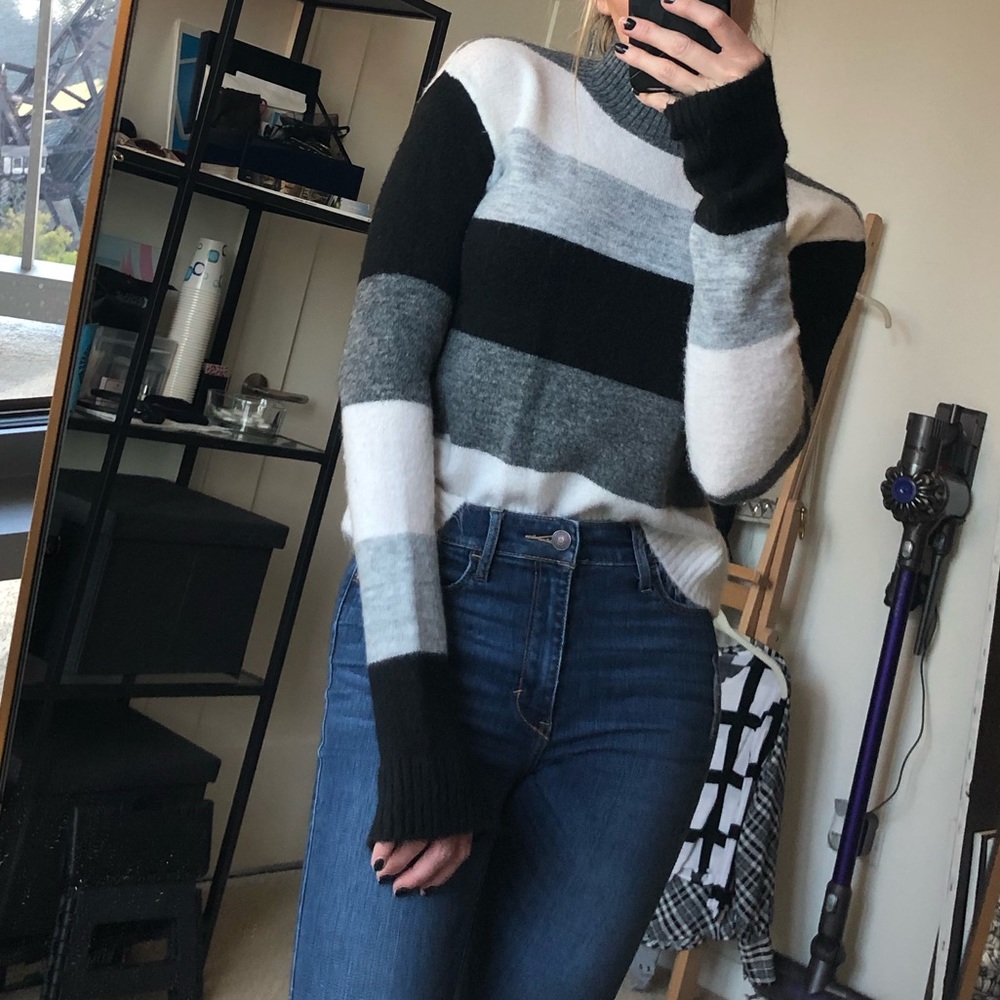 Grey striped sweater